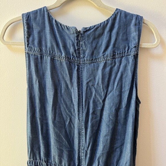 Talbots Jumpsuit Sz 10 Womens Blue Chambray Wide Leg Sleeveless Pants Ret $129 - Picture 8 of 12